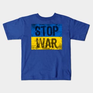 Stop War Ukrainian flag Kids T-Shirt